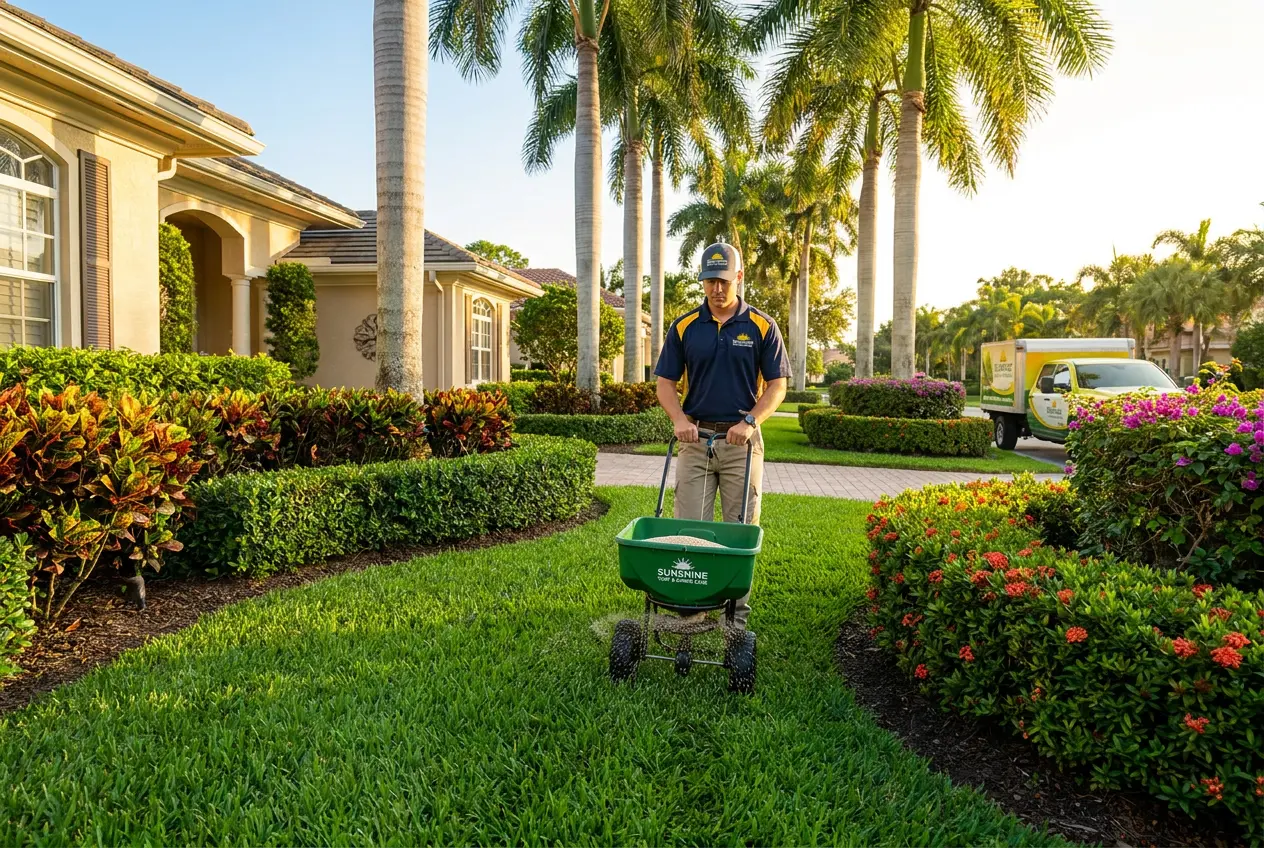 Healthy turf and shrubs maintained by S.O.S. Turf and Pest in Greater Tampa Bay area, .
